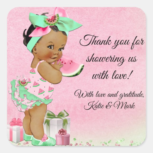 Watermelon Baby Shower Stickers (Front)