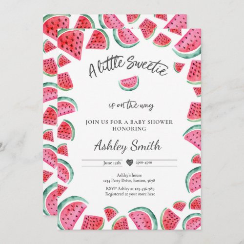 Watermelon Baby Shower Summer Fruit Baby Shower Invitation