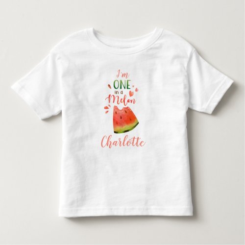 Watermelon baby t_shirt One in a melon girl tshirt