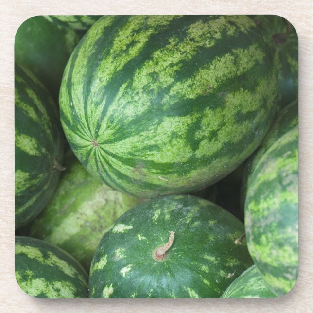 Watermelon background beverage coaster (Front)