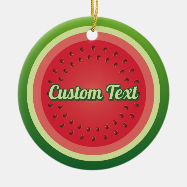 Watermelon Background Ceramic Ornament (Front)