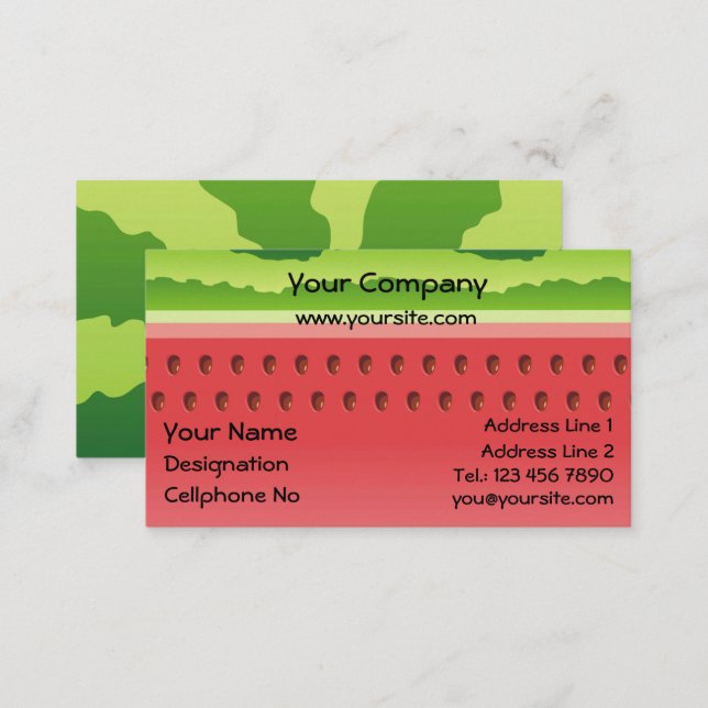 Watermelon Background Horizontal Business Card (Front/Back)