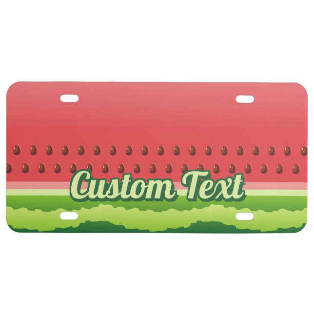Watermelon Background License Plate (Front)