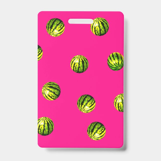 Watermelon background pink badge (Front)