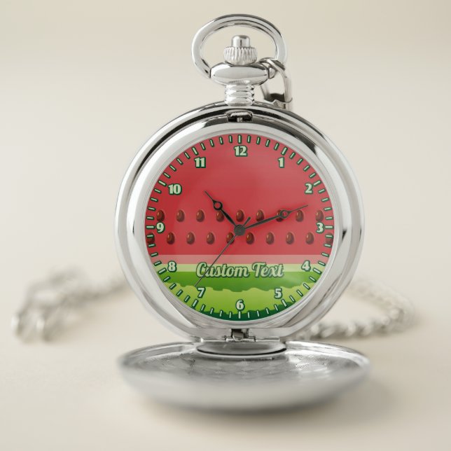 Watermelon Background Pocket Watch (Inside)