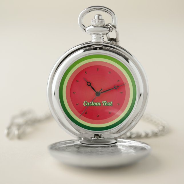 Watermelon Background Pocket Watch (Inside)