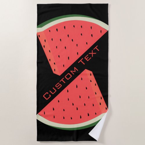 Watermelon Beach Towel with Custom Text and Colors
