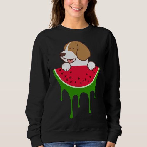 Watermelon Beagle Dog Lover Summer Fruit Sweatshirt