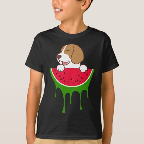 Watermelon Beagle Dog Lover Summer Fruit T_Shirt
