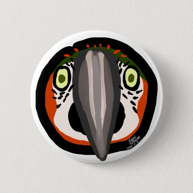Watermelon birb "Kiwi" Button (Front)