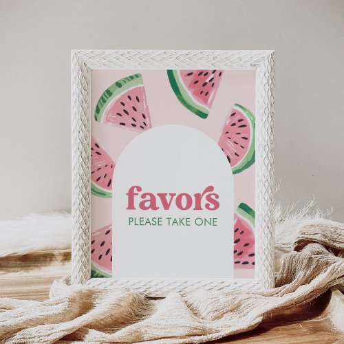 Watermelon Birthday Favors Sign