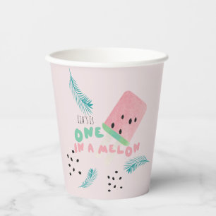 Watermelon Birthday Girl / One in a Melon Paper C Paper Cups