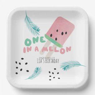 Watermelon Birthday Girl / One in a Melon   Paper Plates