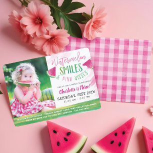 Watermelon Birthday Girl Picnic Party Invitation