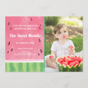 Watermelon Birthday Invitation Melon party Summer
