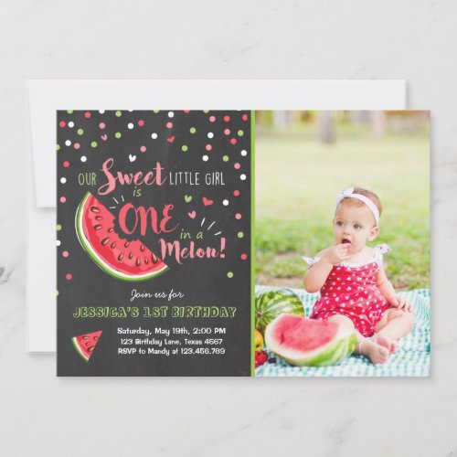 Watermelon Birthday Invitation Melon Summer Party