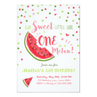 Watermelon Birthday Invitation Melon Summer Party
