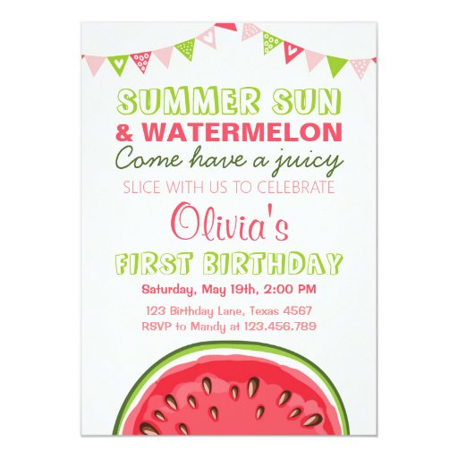 Free Watermelon Birthday Invitations 10