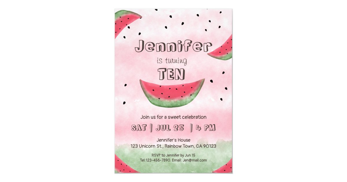 Watermelon birthday invitations | Zazzle.com