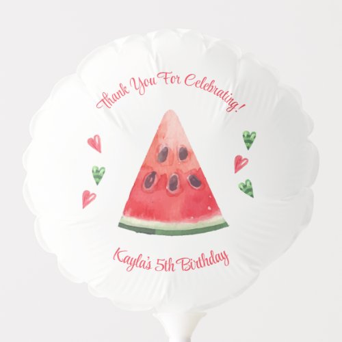 Watermelon Birthday Invitations Balloon