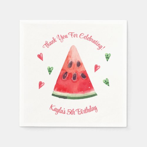 Watermelon Birthday Napkins