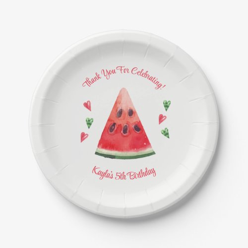 Watermelon Birthday Paper Plates