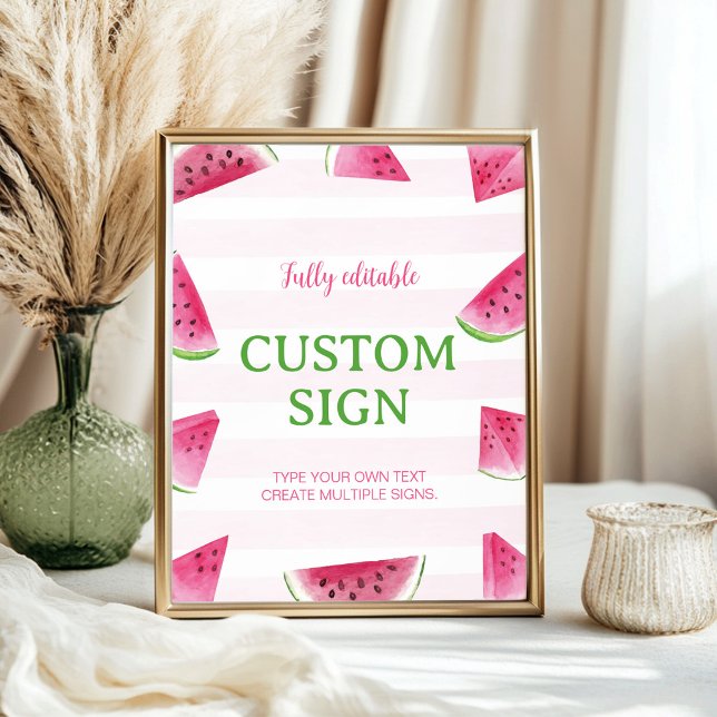 Watermelon Birthday Party Custom Table Sign (Creator Uploaded)