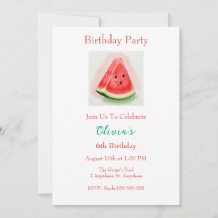 Watermelon birthday party invitation