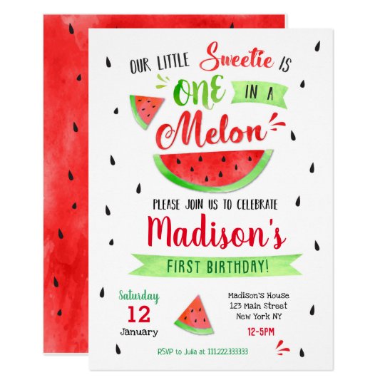 Watermelon Birthday Party Invitation | Zazzle.com
