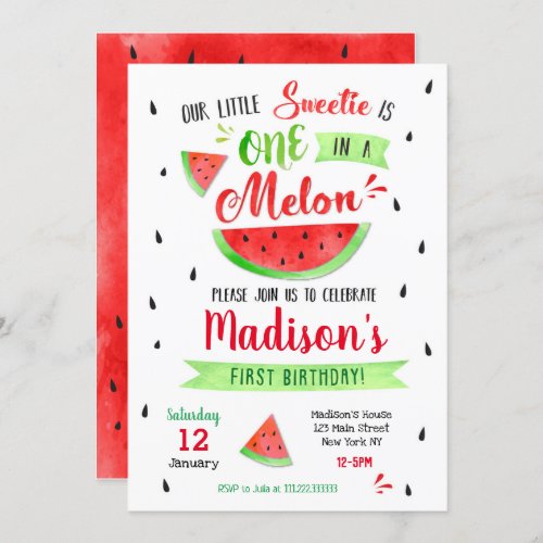 Watermelon Birthday Party Invitation