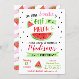 Watermelon Birthday Party Invitations