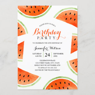 Watermelon Birthday Party Summer Beach Tropical Invitation