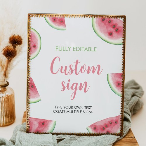 Watermelon Birthday Party Table Sign