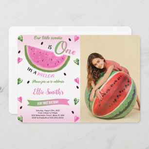 Watermelon Birthday Photo Invitation