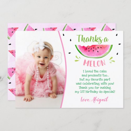 Watermelon Birthday Thank You Cards