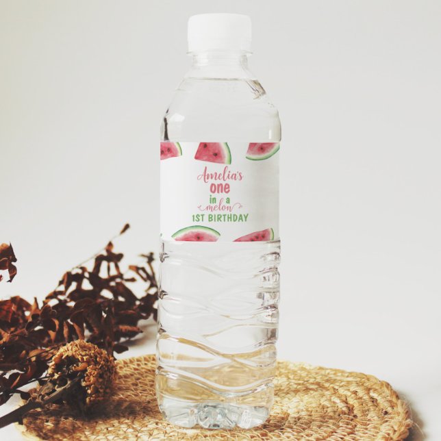 Watermelon Birthday Water Bottle Label (Creator Uploaded)