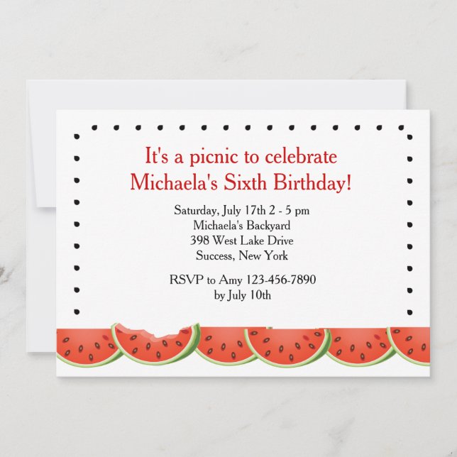 Watermelon Bite Invitation (Front)