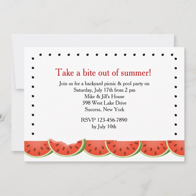 Watermelon Bite Invitation (Front)