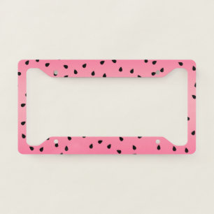 Watermelon Black Seeds Summer Vibes Juicy Pink License Plate Frame