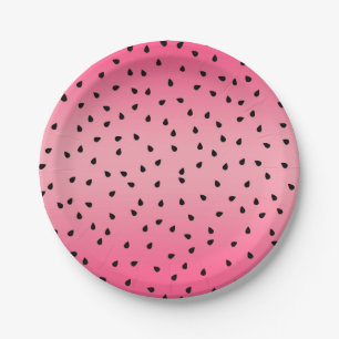 Watermelon Black Seeds Summer Vibes Juicy Pink Paper Plates