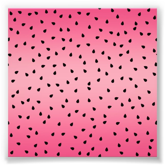 Watermelon Black Seeds Summer Vibes Juicy Pink Photo Print (Front)