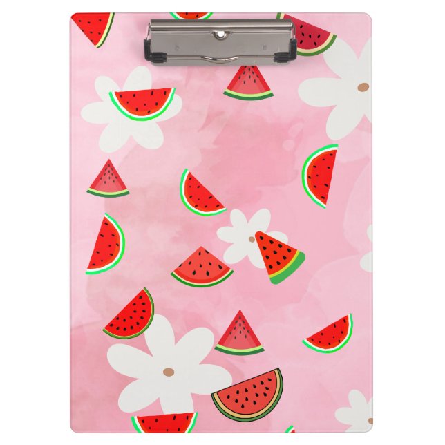 Watermelon Bloom – Fun Summer Floral Pattern" Clipboard (Front)