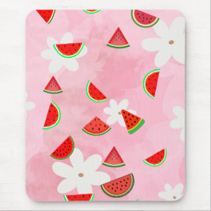 Watermelon Bloom – Fun Summer Floral Pattern" Mouse Pad