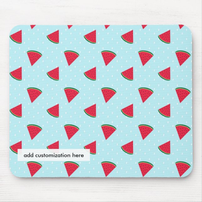 Watermelon Blue Fun Summer Fruit Computer Mouse Pad (Front)