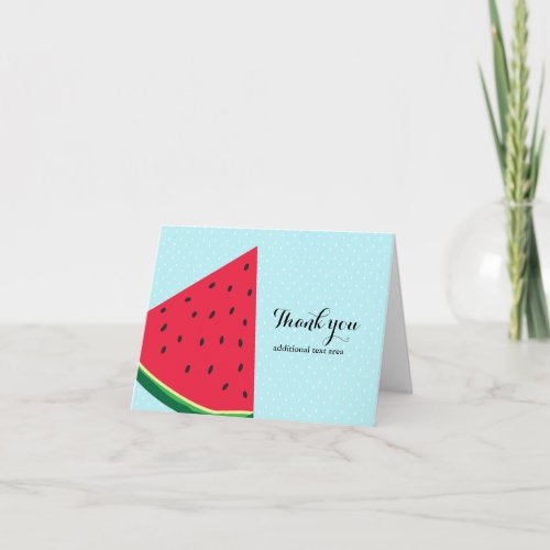 Watermelon Blue Fun Summer Fruit Fold Thank You