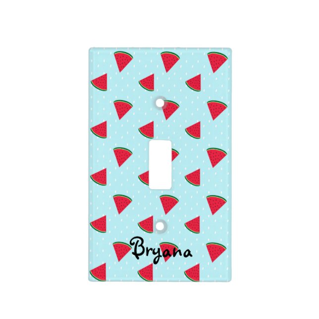 Watermelon Blue Fun Summer Fruit Room Light Switch Cover (Front)