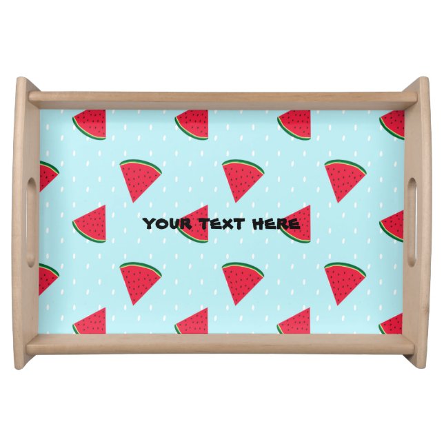 Watermelon Blue Fun Summertime Party Serving Serving Tray (Front)