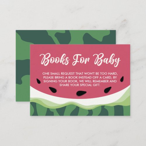 Watermelon Books For Baby Summer Melon Baby Shower Enclosure Card