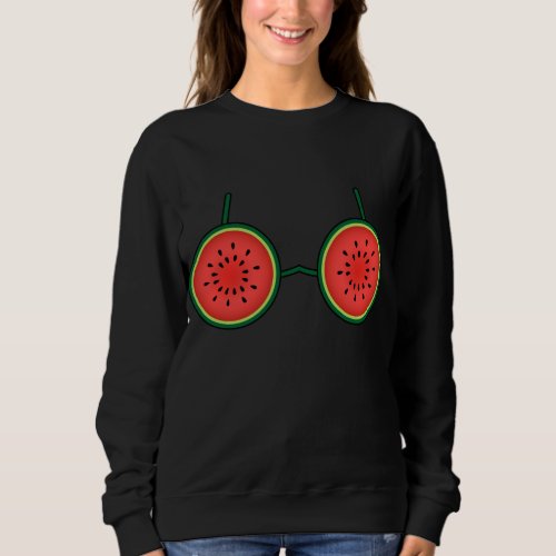 Watermelon Bra Costume Cute Easy Fruit Halloween G Sweatshirt