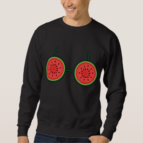 Watermelon Bra Costume Cute Easy Fruit Halloween G Sweatshirt